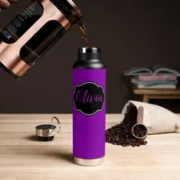 Vibrant, Bold Fuchsia Purple Personalized  Water Bottle