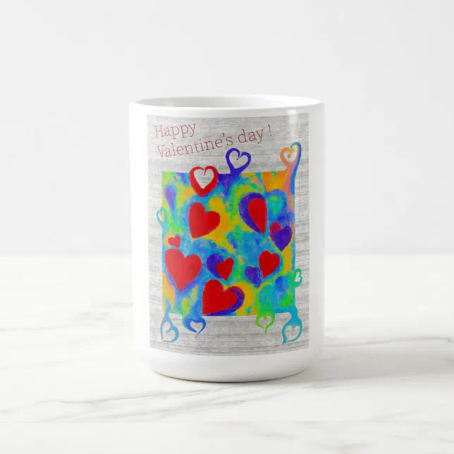 Modern colorful hearts painting-Valentine’s day Coffee Mug