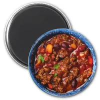 Blue Bowl of Chili Food Magnet