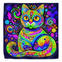 Bright Colored Haight-Ashbury Style Cat Bandana