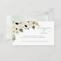 Sage Baby in Bloom Ivory Baby Shower Diaper Raffle Enclosure Card