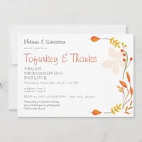 Vegan Friendsgiving Vegetarian Thanksgiving Feast Invitation