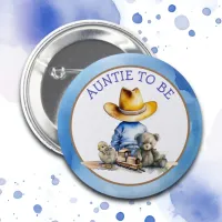 Auntie to Be of a Lil' Cowboy | Baby Shower Button