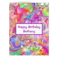 Pretty Large Personalized Birthday Card