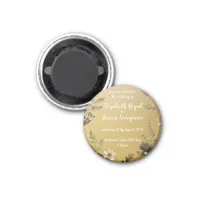 Gold Clear & Simple Light Floral Design Wedding Magnet