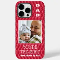 Dad The Best Golfer By Par Photo Red And White Case-Mate iPhone 14 Pro Max Case