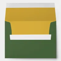 Green Spruce Gold Insert Wedding Envelope