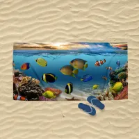 Ocean Underwater Coral Reef Tropical Fish Beach Towel