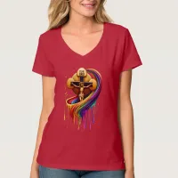 Contemporary Artistic Design of Crucified Figure T-Shirt