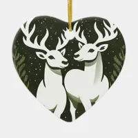 Reindeer Love Couples Gift Christmas Tree Ornament