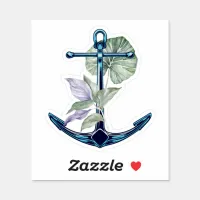 Tropical Anchor with Plants and Flowers Sticker