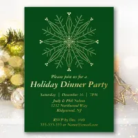 Elegant Snowflake Holiday Party Foil Invitation