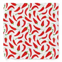 Red Chilli Pepper Pattern on White Background