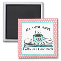 Personalized Coffee and a Good Book   Magnet