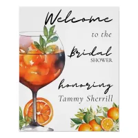 Summer Aperol Spritz Orange Modern Bridal Shower  Poster