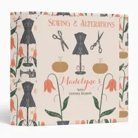 Vintage Sewing Machine Seamstress Tailor 3 Ring Binder