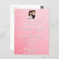 "Whimsical Light Pink Wedding Invitations Sparkles