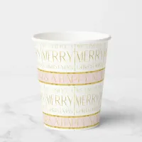 Pink Gold Christmas Pattern#35 ID1009 Paper Cups