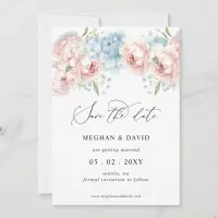 Elegant Boho Summer Spring Blush Floral Photo Save The Date