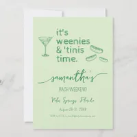 Weenies & Tinies Martini Bachelorette Bach Weekend Invitation