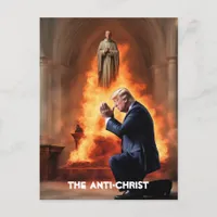 Trump Prays in a Church The Anti-Christ Postcard