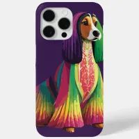 Rainbow Colored Afghan Hound iPhone 15 Pro Max Case