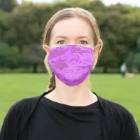 Purple Camouflage Abstract Pattern, ZSSG Adult Cloth Face Mask