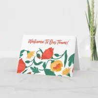 Bright Floral Welcome to the Team New Employee Card