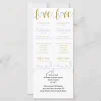 Photo Booth Cards | Love Script -Light Blue & Gold