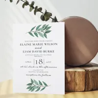 Watercolor Foliage Greenery Wedding Invitation