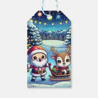 Personalized Santa and Reindeer Christmas Gift Tags