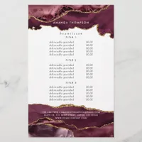 Burgundy and Gold Agate Precious Stone Pricing Flyer