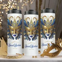 Masquerade Motif Sweet 16 Blue Gold ID1032 Thermal Tumbler