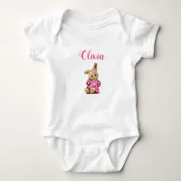 Personalized Baby Bunny Rabbit Girl One Piece Tee