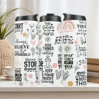 Black and Pink Inspirational  Thermal Tumbler