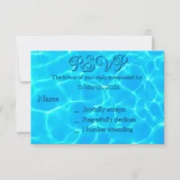  Azure Turquoise Bleu Water Reflection Minimalism RSVP Card