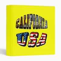 California Picture and USA Flag Text Binder
