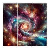 Colorful Stunning Galaxy | Triptych