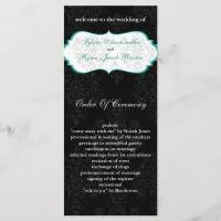 aqua black Wedding program