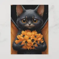 Adorable Bat Cat Postcard