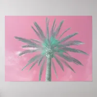 Downloadable Pink Palm Tree Pop Art Photo Poster