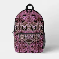 Goth Pink Ornament with Skull Personalized  Printed Backpack