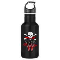 Jolly Roger W Monogram Initial Stainless Steel Water Bottle