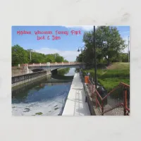 Tenney Park Lock & Dam in Madison, Wisconsin Postcard