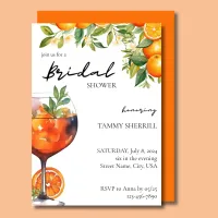 Aperol Spritz Orange Watercolor Bridal Shower  Invitation