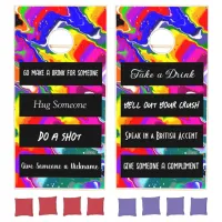 Rainbow Colorful | Funny Rules Cornhole Set