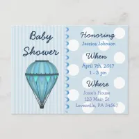 Baby Boy Hot Air Balloon Baby Shower Invitation