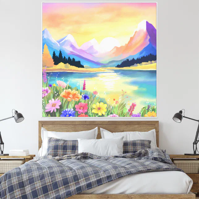 Dreams by the Mountains Lake Sanctuary Canvas Print