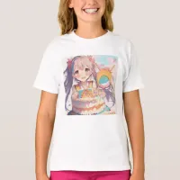 Anime Birthday Girl Pastel Colors T-Shirt