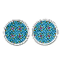 Abstract Floral Cufflinks